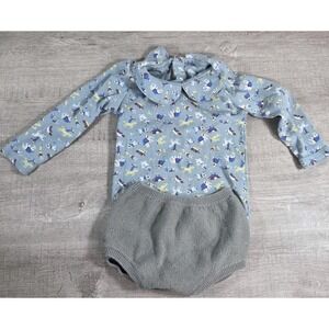 Misha & Puff Organic Pima Cotton 9-12M Bodysuit + Quincy Mae Knit Bloomers 6-12M